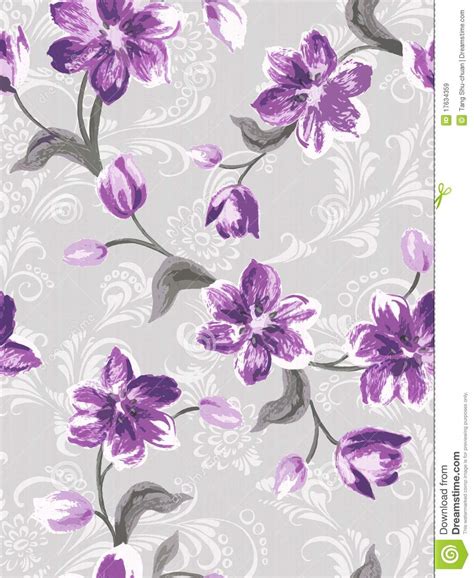 Simple licensing, dedicated customer support. Purple Flower Seamless Pattern Royalty Free Stock Images ...