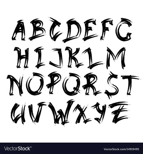 Alphabet Letters Collection Text Lettering Set Vector Image