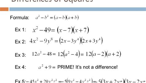 difference of squares formula - The Education