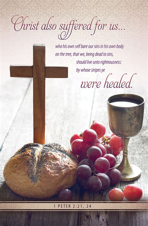 Christ Suffered Communion Regular Size Bulletin Cokesbury