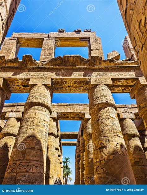 Ancient Ruins Of Karnak Temple In Egypt Stock Image Image Of Egypt