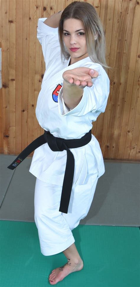 karate girl with martial arts skills