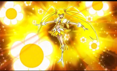 cure sunshine glow blond sparks shine yellow magic magical girl blossom hd wallpaper