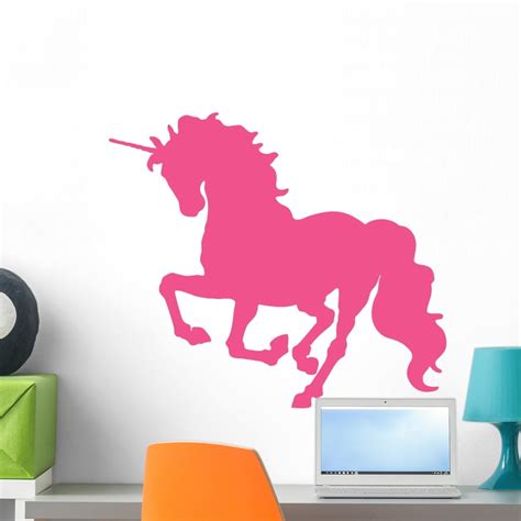 Beautiful Hot Pink Unicorn Wall Decal By Wallmonkeys Peel And Stick