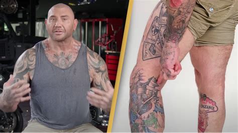Dave Batista Leg Tattoo