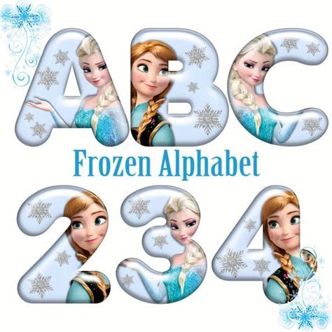 Frozen Alphabet Font Clipart Frozen Letters Frozen Clipart Etsy