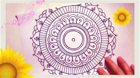 Draw A Super Simple And Cute Mandala For Beginners Wsharpies Youtube
