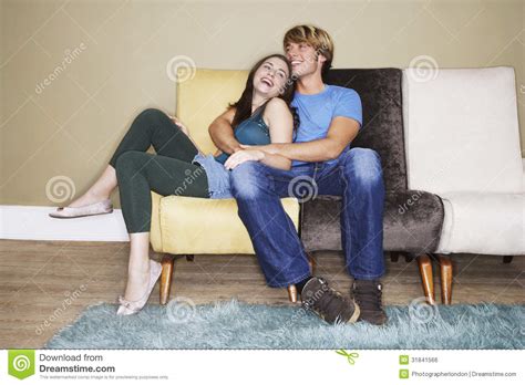 Romantic Couple On Sofa Royalty Free Stock Image Image