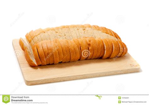 Sliced Baked French Bread On White Stock Image Image