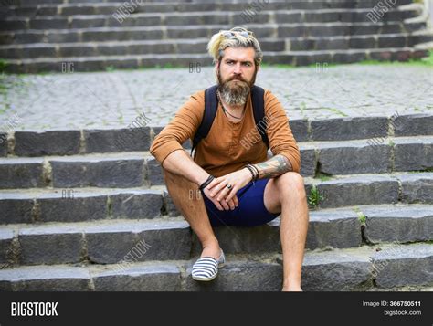 Bearded Man Hipster Image And Photo Free Trial Bigstock