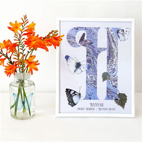 Personalised Butterfly Initial Print By Bloom Cocoon