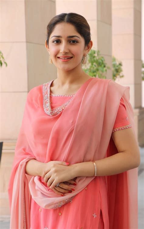 Indian Model Sayyeshaa Saigal Hot In Pinks Punjabi Dress Tollywood Boost