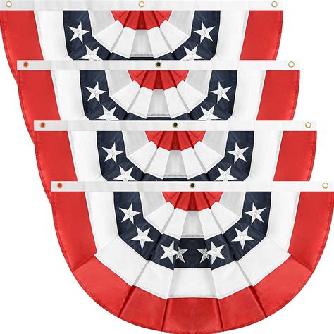 Usa Pleated Fan Flag American Us Bunting Flag Patriotic Half Fan Banner