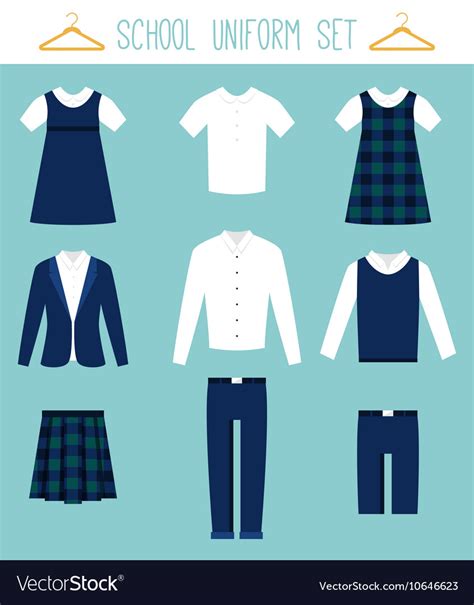 School Uniforms For Children Kids Clothes Vector Image