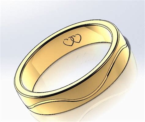 Wedding Ring Male Version 3d Cad Model Library Grabcad