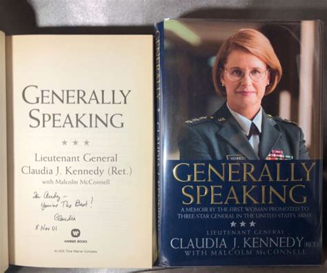 Signed Lieutenant General Claudia J Kennedy 1st Female 3 Star