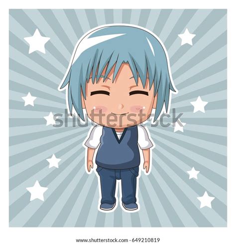 Striped Color Background Stars Cute Anime Stock Vector Royalty Free