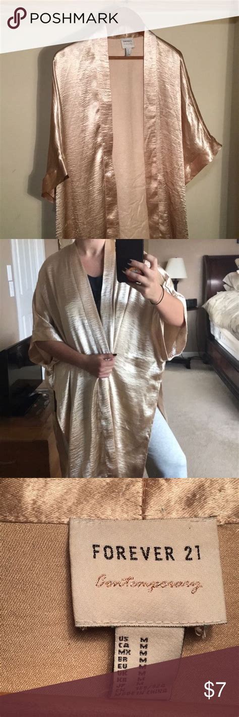 Silky Gold Kimono Cover Up Cover Up Kimono Dressed Down