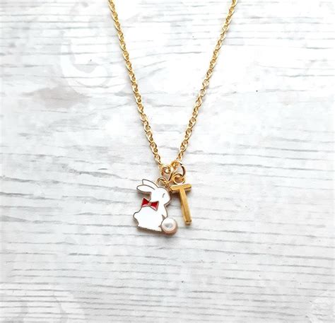 Rabbit Necklace Easter Jewellery Bunny Necklace Easter Etsy