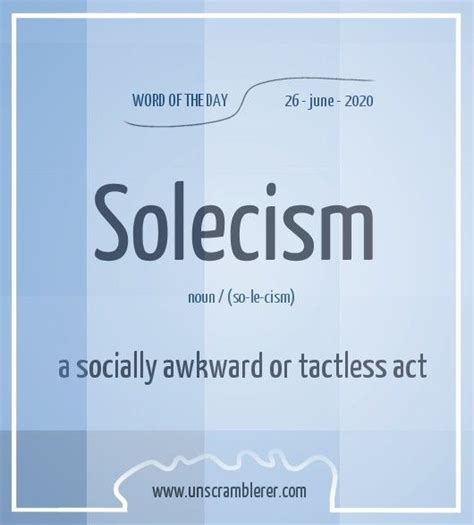 Todays Wordoftheday Is Solecism Synonyms For This Scrabble Word Are