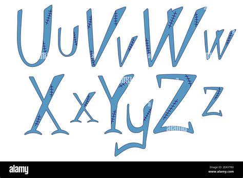 stitched alphabet u v w x y z letters stock vector image and art alamy