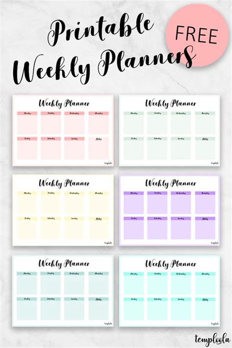 printable weekly planner  templates
