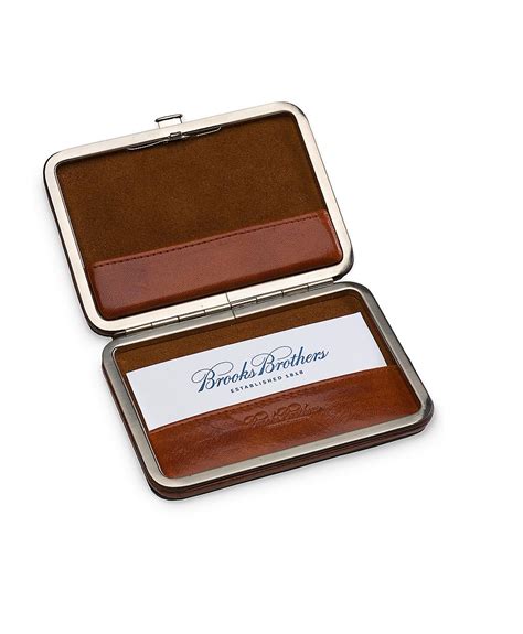 Founded in 1818 as a family business, brooks brothers produces clothing for men. Lyst - Brooks brothers Leather Business Card Case in Brown for Men