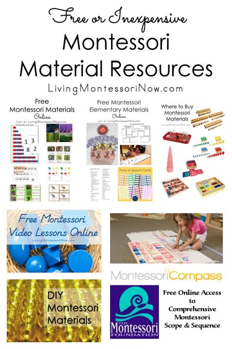 Montessori Monday Free And Inexpensive Montessori Material Resources