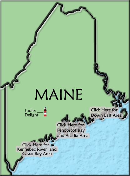 Printable Map Of Maine Lighthouses Time Zones Map