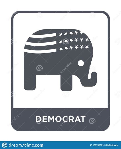Democrat Icon In Trendy Design Style. Democrat Icon Isolated On White Background. Democrat 