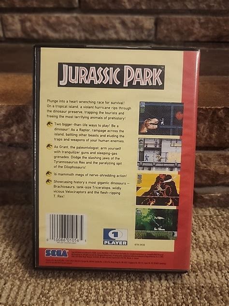 Jurassic Park Sega Genesis Authentic Complete W Manual