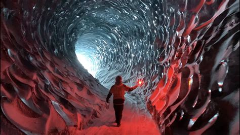 Ice Tunnel In Alaskan Glacier Youtube
