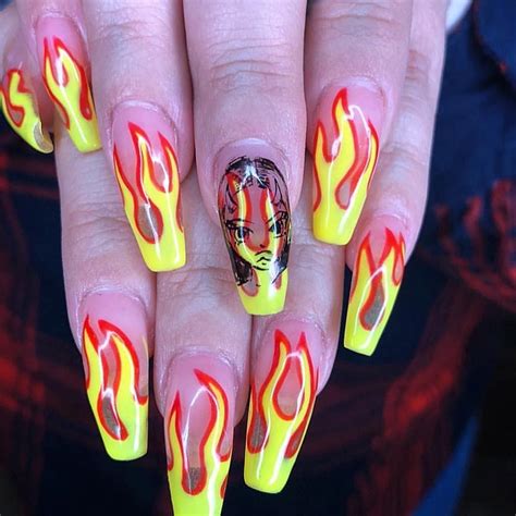 Nice 35 Fire Nail Art Design Ideas You Must Try