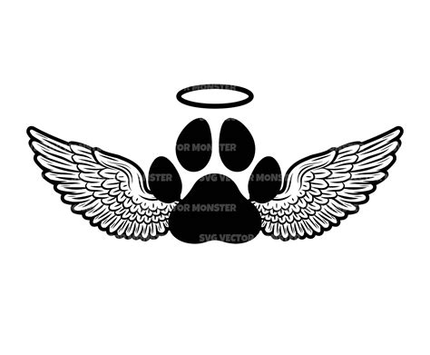 Dog Memorial Pet Loss Pet Memorials Angel Wings Paw Print Art