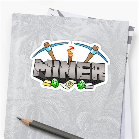 Minecraft Miner Shirt V2 Sticker By Yanaithefirst Redbubble