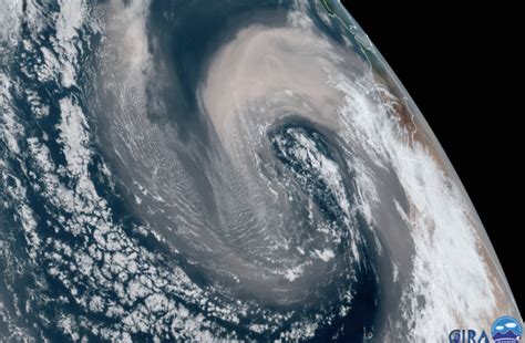 Strong North Atlantic Storm Sucks Up Saharan Sand And Dust And Swirls
