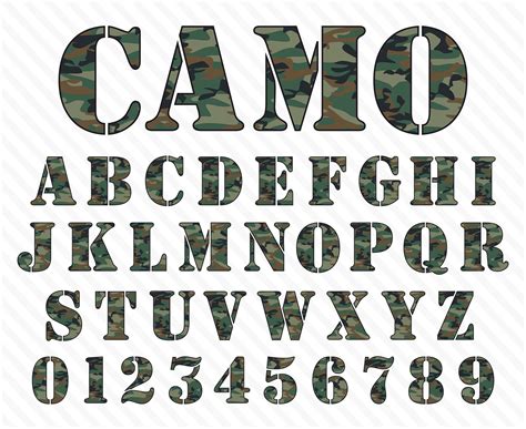 Camouflage Font Camo Font Stencil Font Army Font Military Font