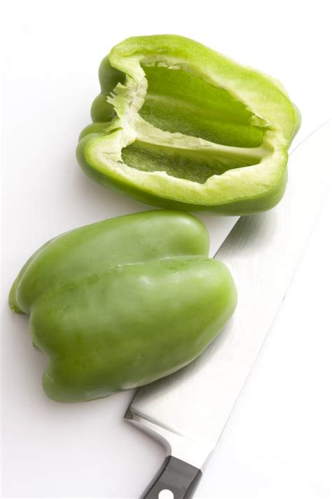 two halves of green pepper free stock image