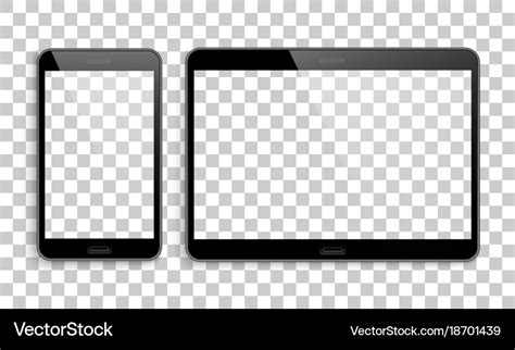 Smartphone Tablet Mockup Transparent Background Vector Image