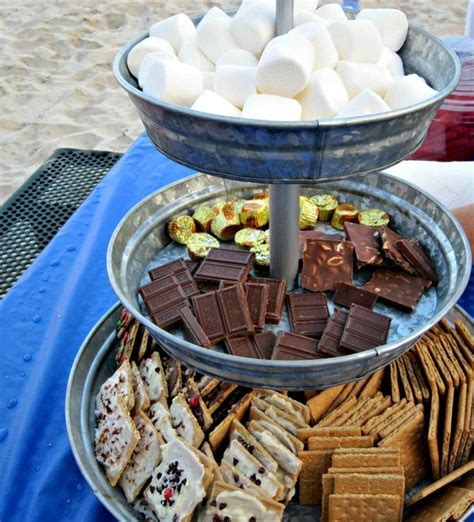 Smores Setup For Beach Bonfire Or Changa Pit Birthday Party Snacks