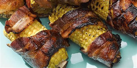 grilled bacon wrapped corn on the cob rachael ray in season