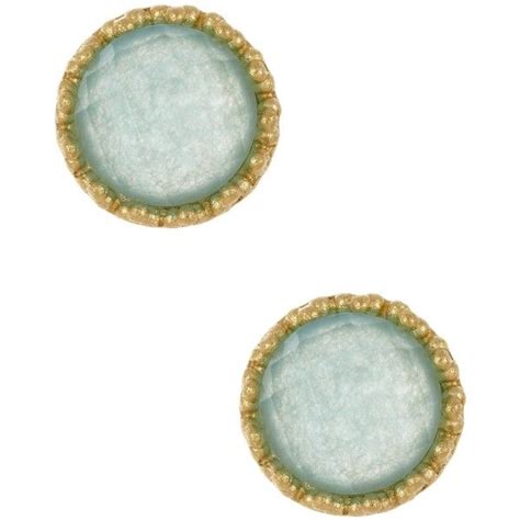 Rivka Friedman K Gold Clad Faceted Round Quartzite Stud Earrings
