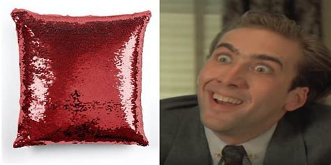 This Nicolas Cage Sequin Pillow Is The White Elephant Gag T Everyone