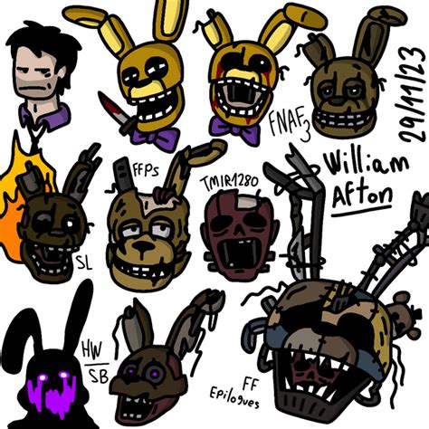 Various Versions Of William Afton Which One Is Your Favourite R