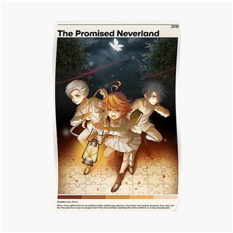 Vintage Anime The Promised Neverland Minimalist Poster For Sale By Julielasiter Redbubble