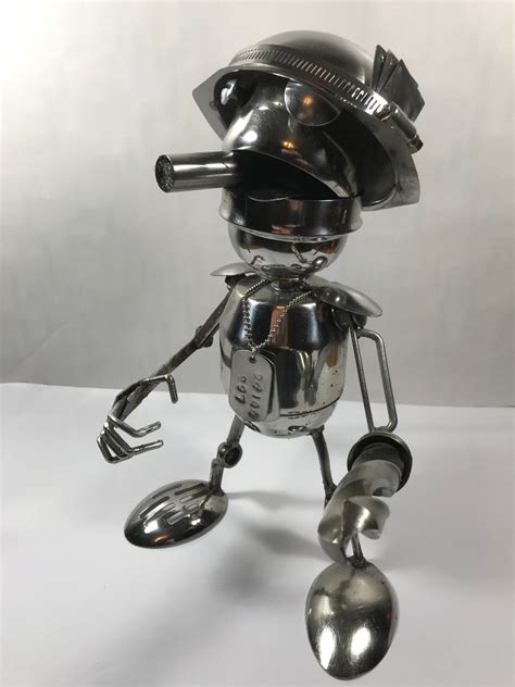 Metal Recycled Welded Robot Sculpture Etsy