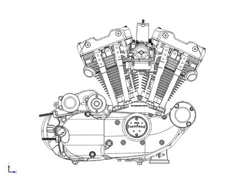 Harley Motorcycle Engine Drawing Sketch Coloring Page