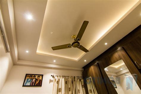Modern False Ceiling Design For Hall With Two Fans Ideas