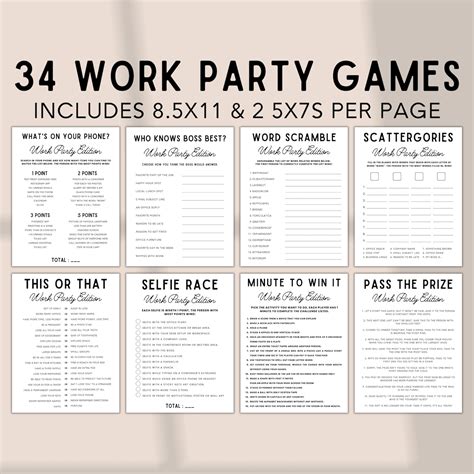 Editable Office Party Games Work Party Games Team Meeting Games