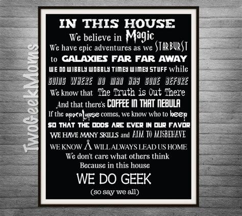 In This House We Do Geek Customizable Geeky House